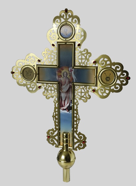 Крест с рамкой большой №3 запрестольный  комбинированный двухсторонний