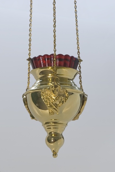 Лампада подвесная с херувимами ф.100 позолоченная