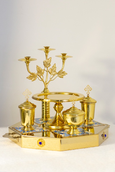 Литейное блюдо №3 булат наклад эмаль