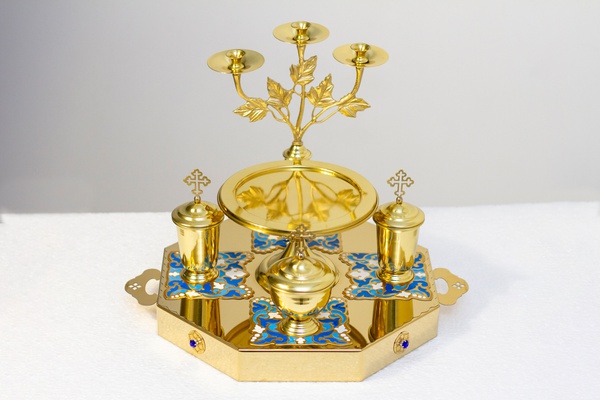 Литейное блюдо №3 булат наклад эмаль