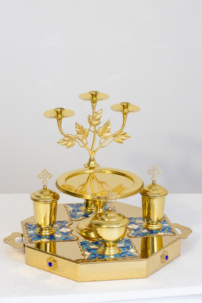 Литейное блюдо №3 булат наклад эмаль