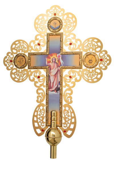 Крест №8 большой запрестольный комбинированный двухсторонний