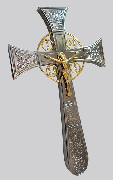Хрест напрестольний мальтійський №1 нікель позолота